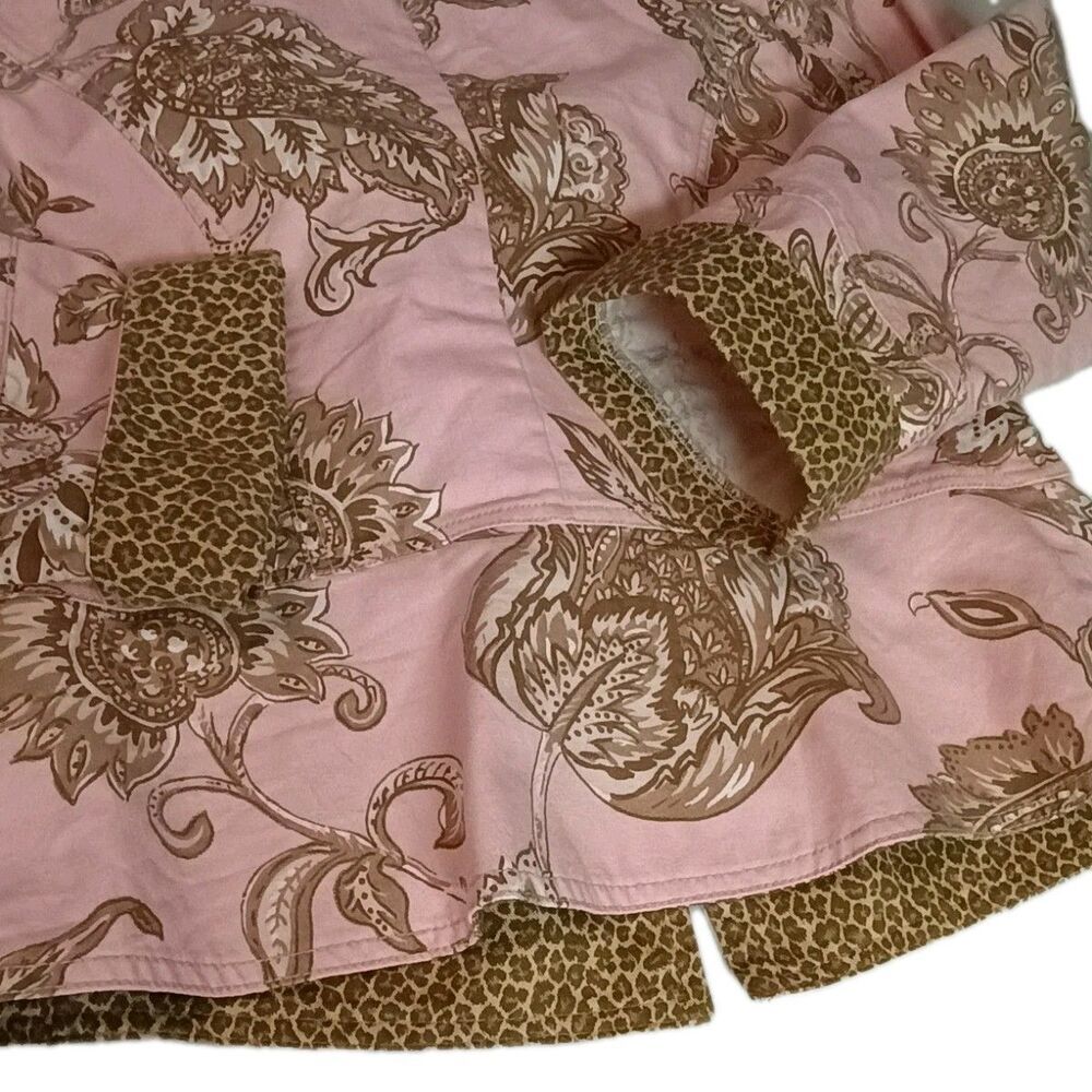 Alexis & Avery Pink Floral Paisley Blazer Jacket Small Cotton Made in USA - Picture 10 of 15